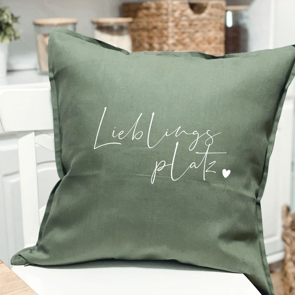 Cushion cover 50 x 50 Favorite place Spring cushion Cushion cover Gift idea Decoration