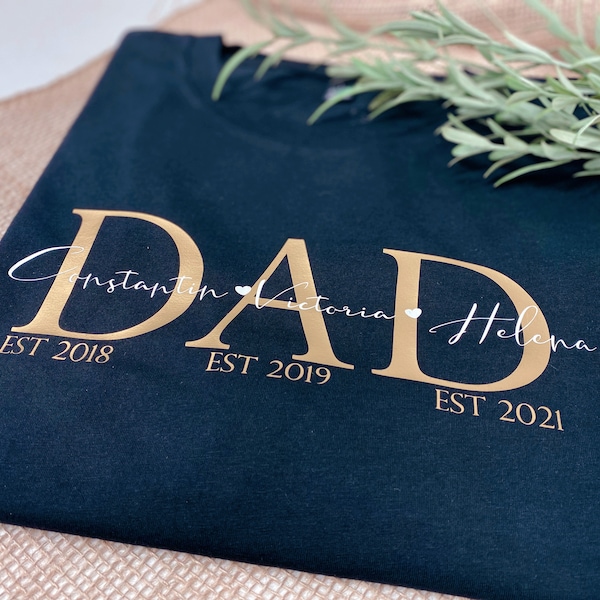 Papa Tshirt · Dad Shirt Kindernamen · personalisiertes Vatertagsgeschenk · personalisiertes Dad TShirt · Papa Statementshirt