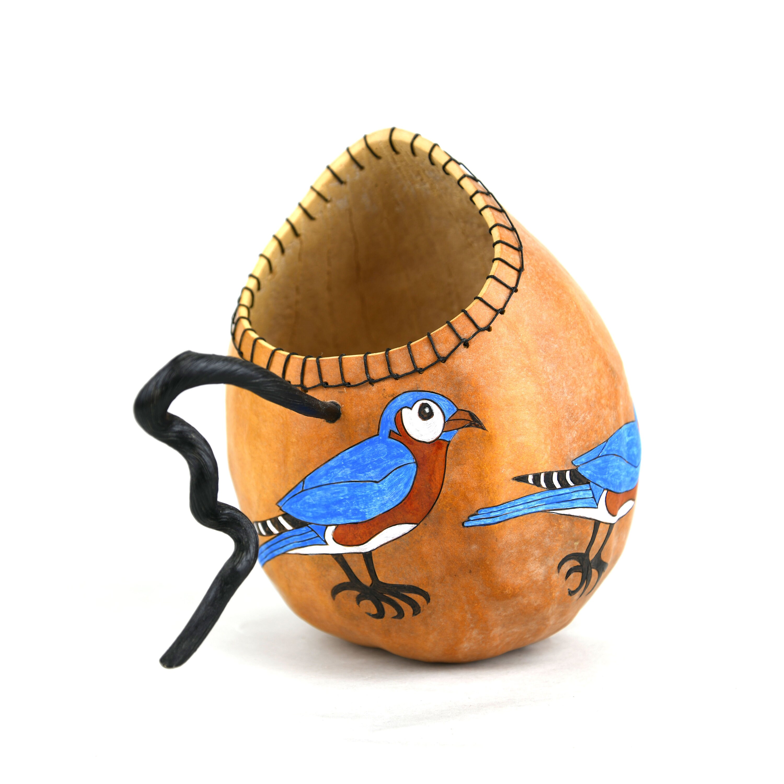 Blue Jay Birds Gourd Art Small Sculpture Sculptural Painted Etsy