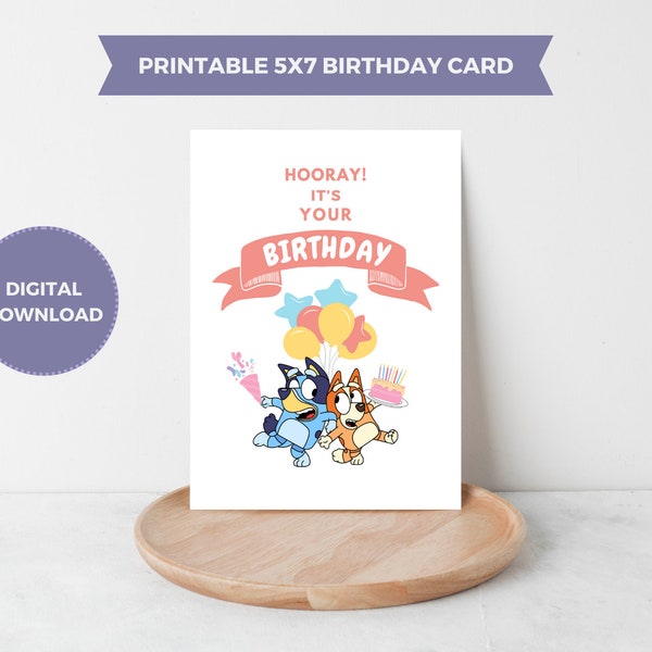Bluey Printable Card - Etsy