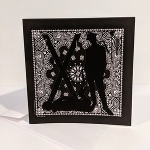 Schwarze Bandana Hanky Code Blanko Grußkarte
