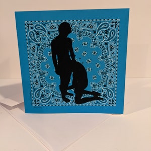 Bleu clair Bandana Hanky Code vierge Carte de vœux
