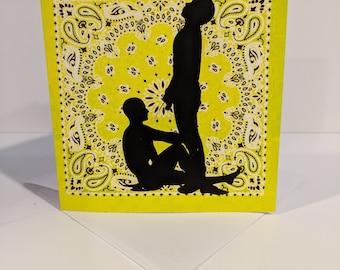 Gelbe Bandana Hanky Code Blanko Grußkarte