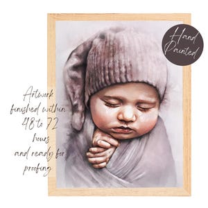 Custom Baby Portrait from Photo Personalized Child Watercolor Painting for Mothers Day Gift Children Pet Family Memory Bespoke Keepsake