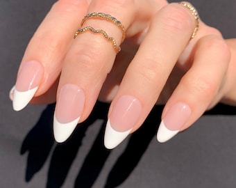 ISLA Reusable Press On Nails • Classic White French Nails