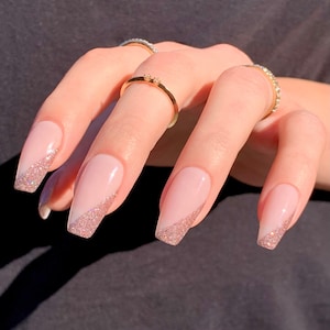 HOPE Reusable Press On Nails • Reflective Glitter Side French Nails