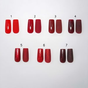 REDS • Reusable Press On Nails • Full Color Nails • Glossy or Matte