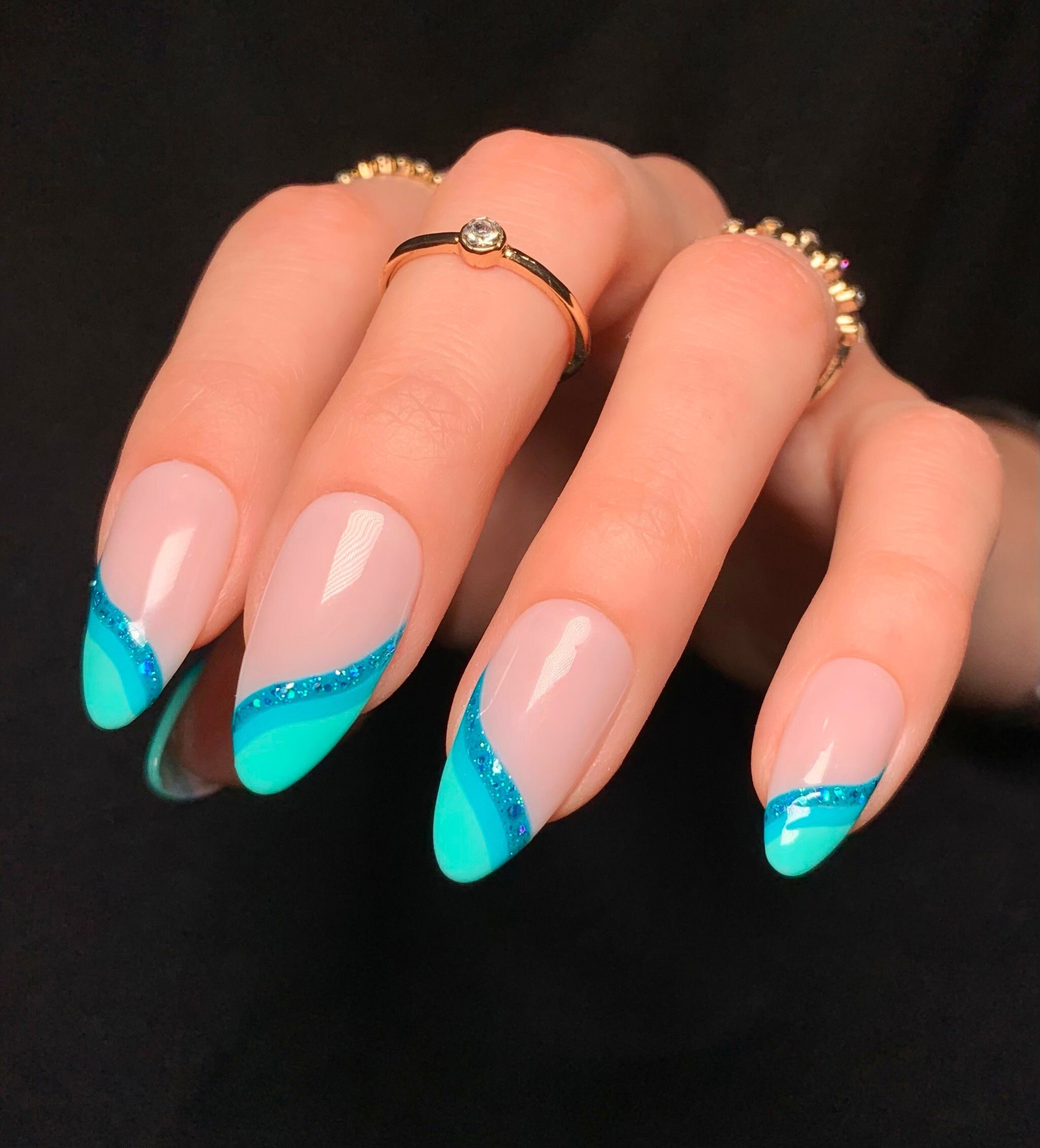 Teal Ombre Nails - Etsy Teal Ombre Nails - Etsy