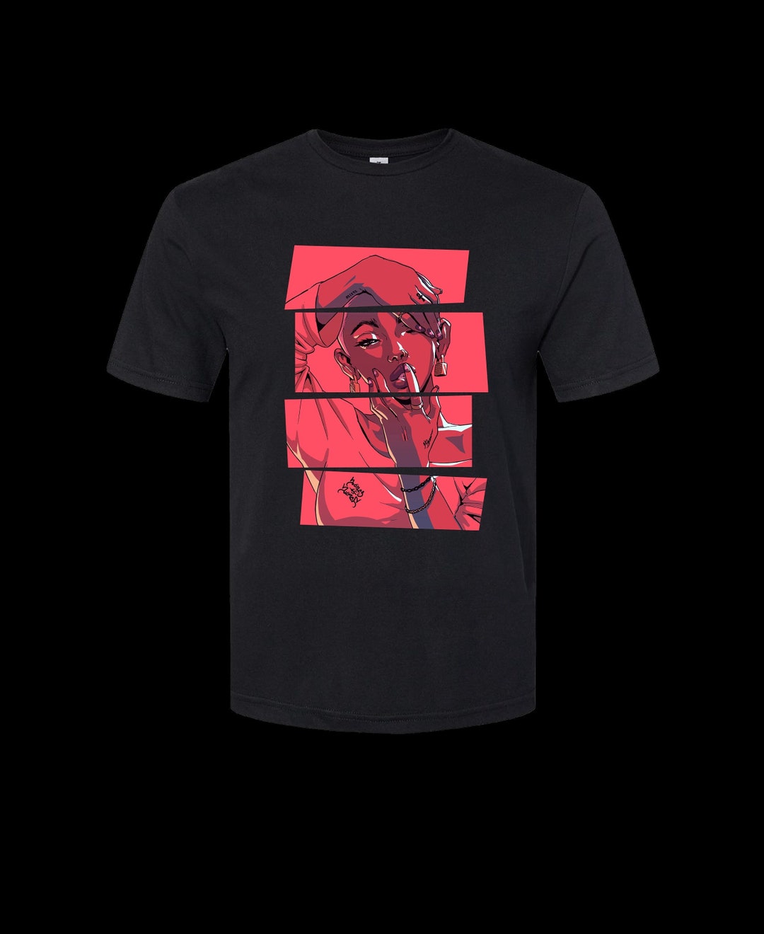 Red Graphic Drifters Design Anime Shirt