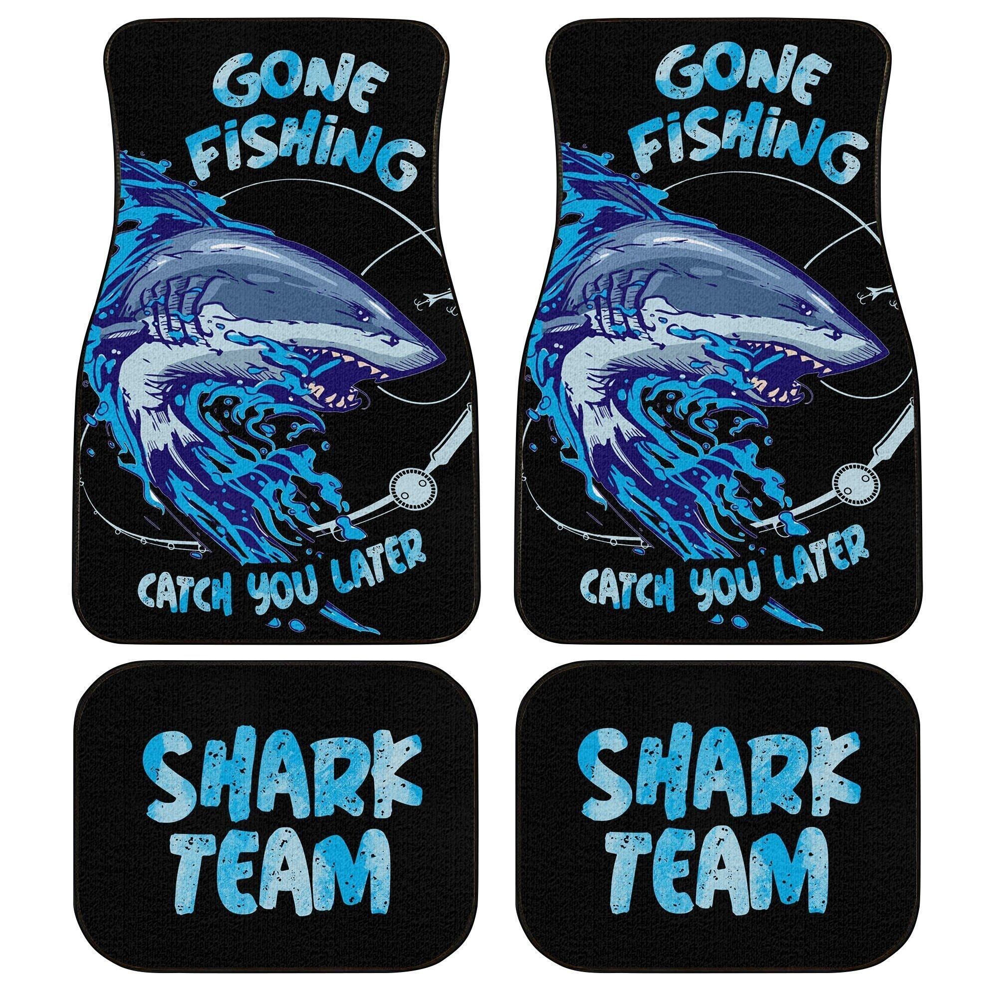 Fishing Shark Car Floor Mats Custom Fishing Shark Team Cool Etsy