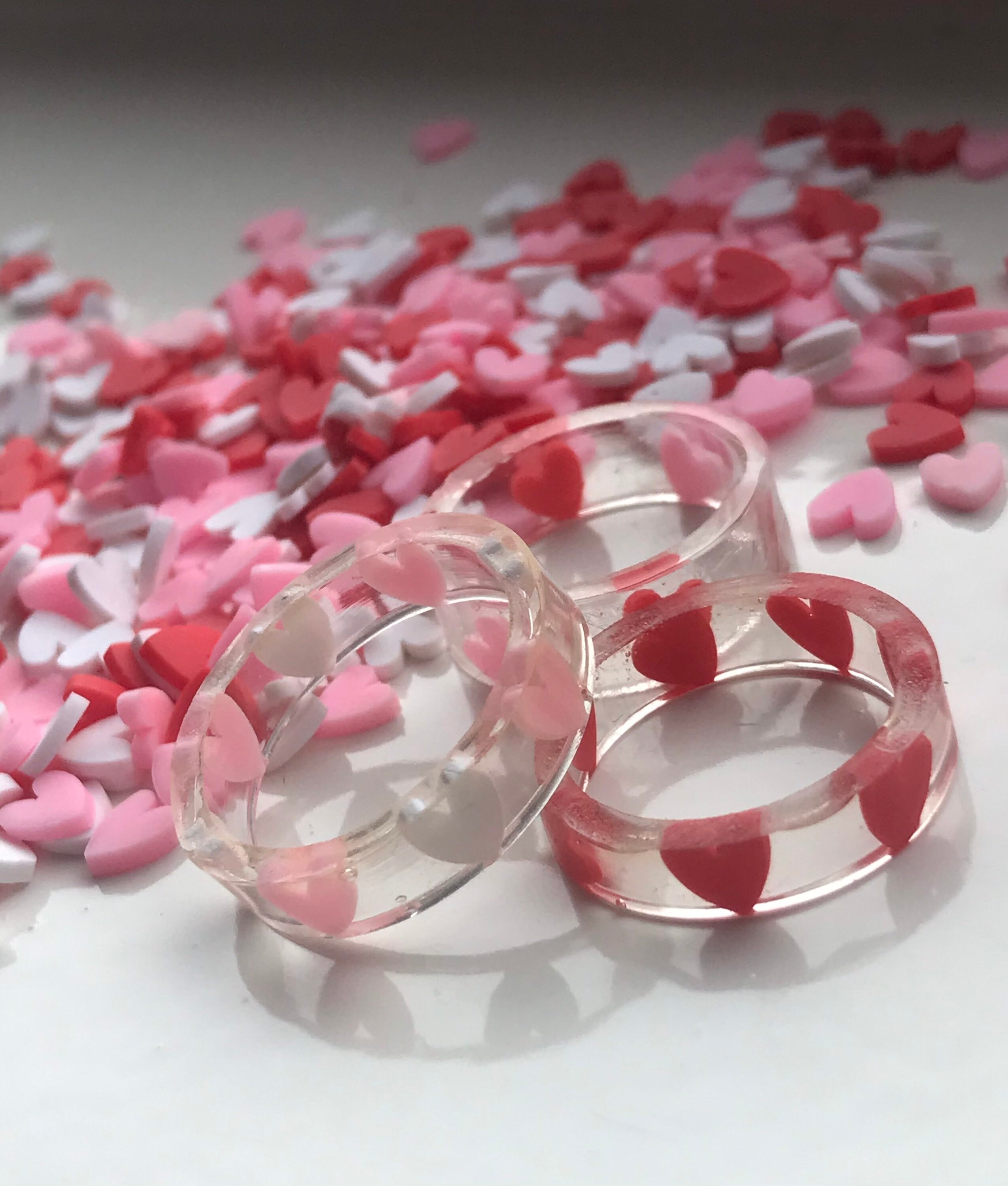 Cute hearts resin ring Etsy