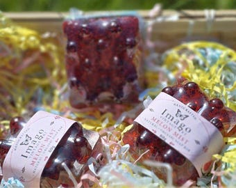 Jabón artesanal, jabones para manos y cuerpo, jabón para piel sensible, jabón exfoliante de sandía, natural, regalo para el cuidado de la piel