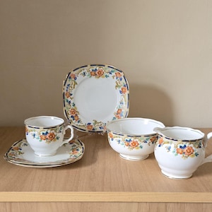 Vintage Royal Albert Floral Tea Set: 1920s English Bone China