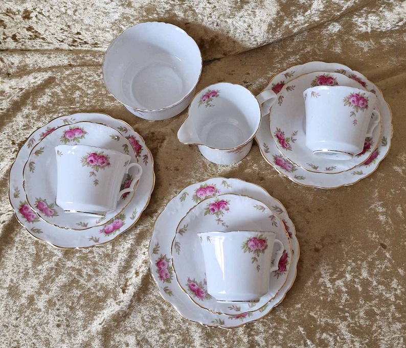 Vintage Collingwood England Rose Swags Floral Tea Set - Etsy