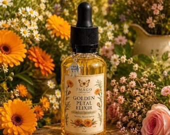 Huile pour le corps au souci, huile de calendula, soin de la peau aux plantes, soins de la peau entièrement naturels, remède à base de plantes, bio, cadeau pour elle