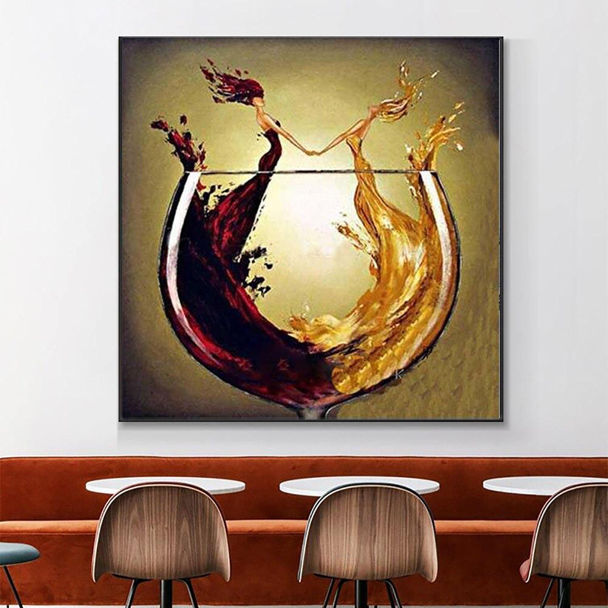 100 Hand Painted Abstract Oil Painting On Canvas Red Wine In Etsy