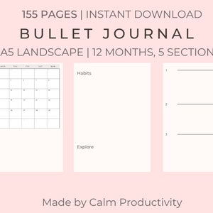 Digital Bullet Journal | Minimalist Digital Planner | Printable Bujo Planner | Printable 2023 Planner | Digital Habit Tracker | Goal Planner