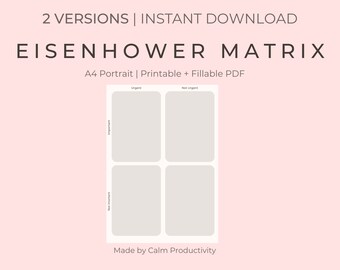 Eisenhower Matrix Decision Matrix Priority Matrix Daily Weekly Planner