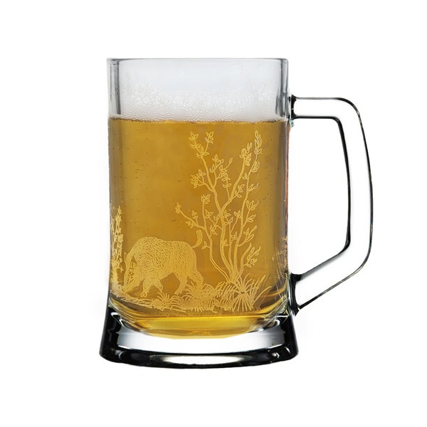 Beer mugs | Beer glasses with hunting motif engravings | Desired engraving | Personalization | wild boar | deer| deer | engraved beer glass | with name