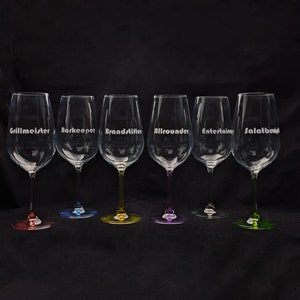 Set 6 engraved glasses | Barbecue party glasses | funny glasses | colored glasses | Cocktail glasses | Wine glasses with engraving | Party | large