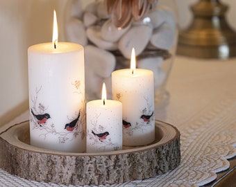 Candles with natural motifs | Birds | Pine | winter | Spring candles | Easter candles | deer