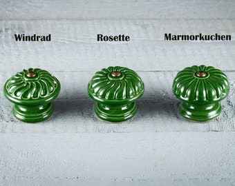 Bouton de meuble en céramique | Grand | Rosace | Poignée avec vis | Nombreuses couleurs | Bouton de meuble en céramique | Rustique | Olive | Vert | Blanc | Gris