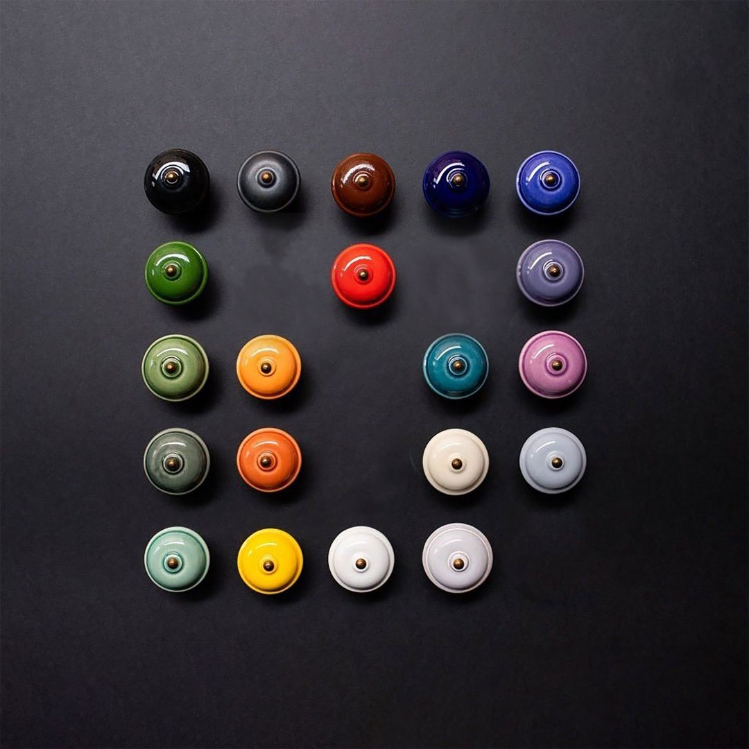 Ceramic Furniture Knob | 4 Sizes | Smooth | Handle Incl. Screw | Many ...