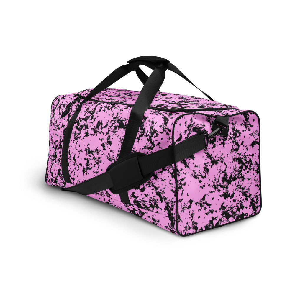 pink and black duffle bolsa