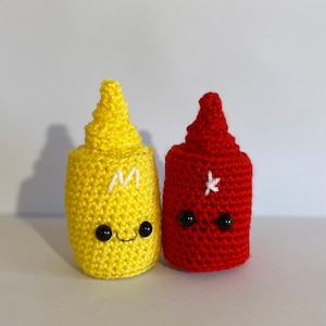 Moutarde et ketchup au crochet - Condiments au crochet
