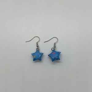 Origami Blue Summer Stars Earrings