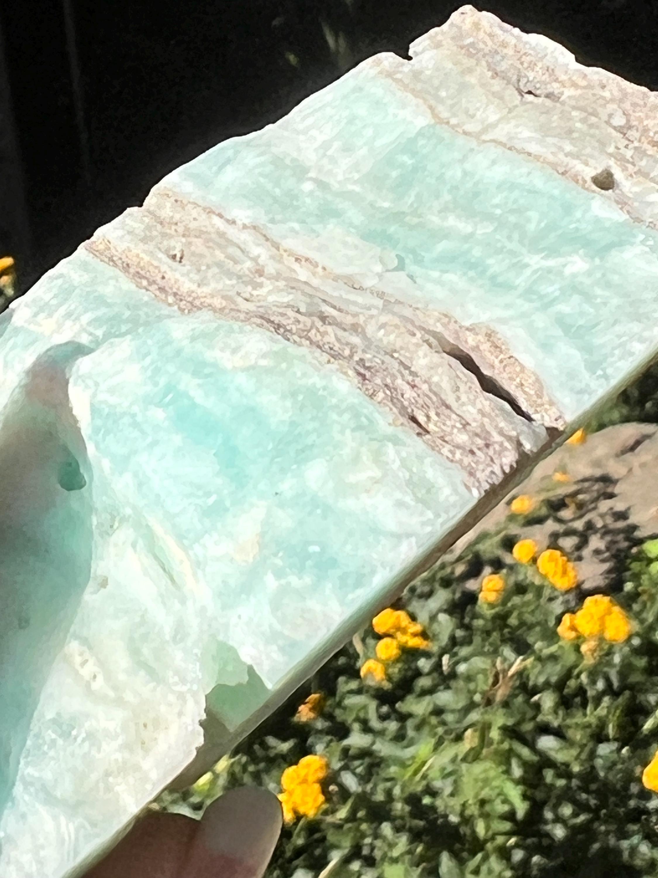 ブルーアラゴナイトラフタワー、3.1インチ、新品、クリスタル