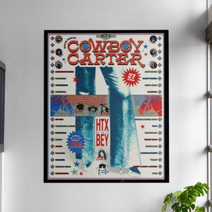 Cowboy Carter - Cartel/impresión de Beyoncé (descarga digital) Arte de pared imprimible, arte vintage, cartel vintage, cartel musical, collage de carteles