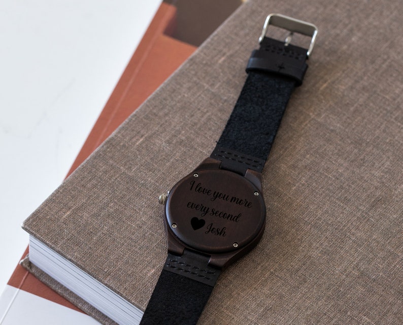 Wood Watch, Wooden Watch, Mens Watch, Groomsmen Watch, Personalized Watch, Engraved Watch, Engraved Wooden Watch, Personalized Wood Watch image 7