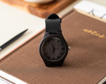 Gravierte Uhr | Automatikuhr | Holz Uhr | Gravierte Holz Uhr für Herren | Gravierte Holzuhr