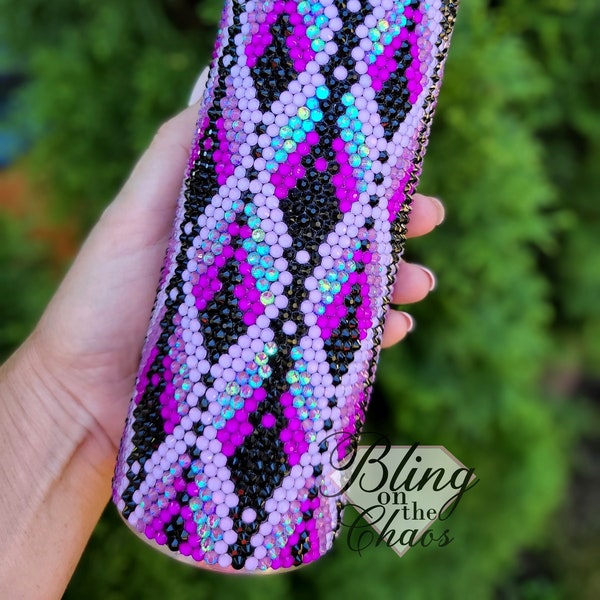 SS16 20oz Straight Honeycomb Art Deco Purple Tumbler Pattern