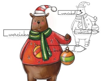 Bear with a Christmas ball