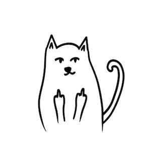 Cat middle finger svg cut file