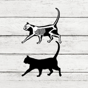 cat skeleton svg cut files