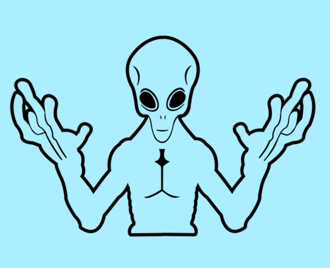 Alien Outline Svg Cut Files Etsy