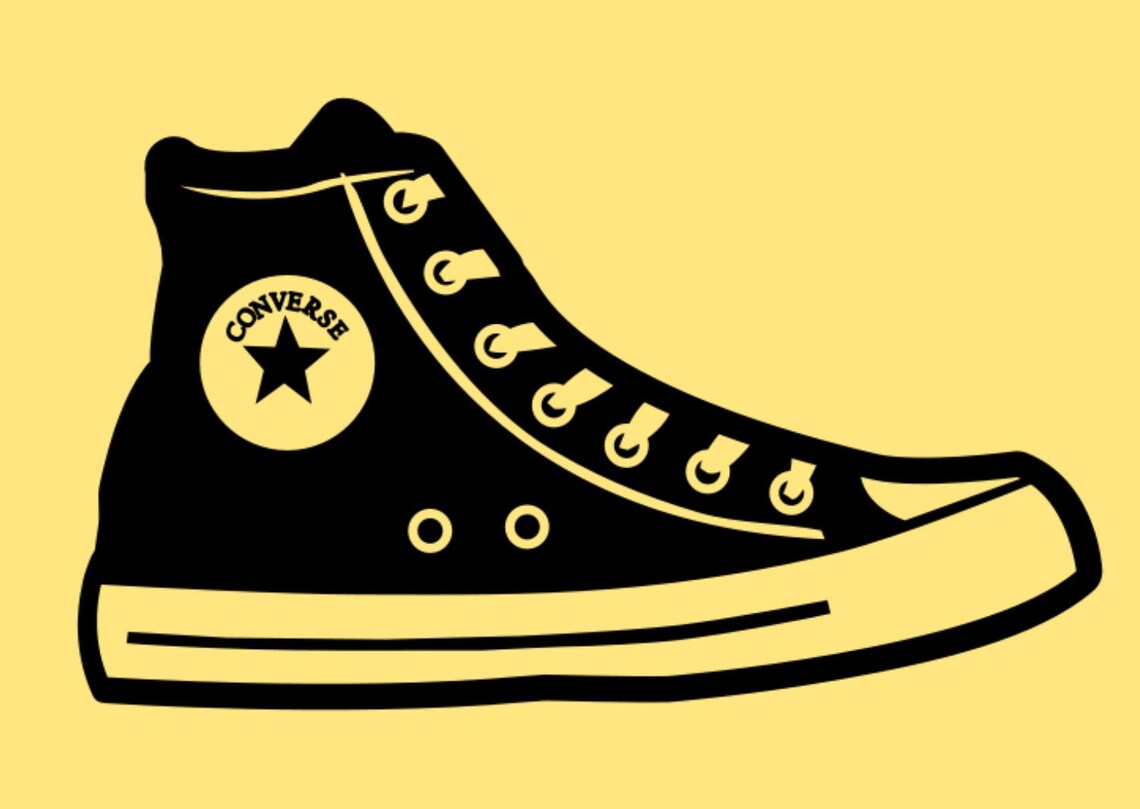 Converse Outline Svg Png Converse Shoe Svg Png Vector Image | Etsy