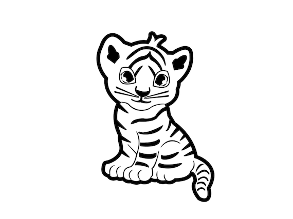 Tiger Outline Svg Cut Files - Etsy