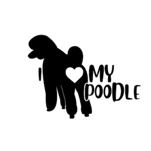 Fichiers coupés svg J&#39;aime mon caniche