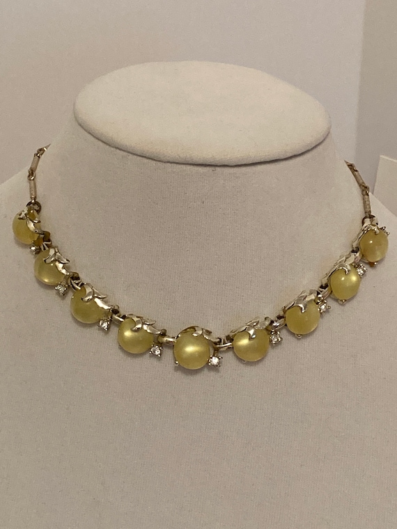 Vintage 1950’s Coro moonglow choker in lemon yello