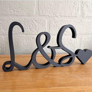 Initials Name Names Couple New Home Sign Gift Love Valentines Anniversary Wedding Bride Groom Boyfriend Girlfriend Fiancée Bedroom