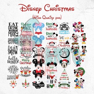 Magical Castle World Mickey Minnie Christmas Png, Noël en famille Png Bundle, voeux joyeux Noël, bonne année pour le château magique