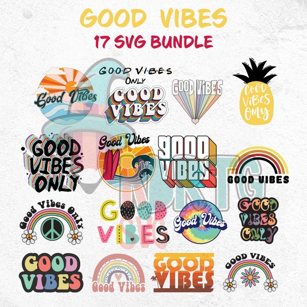 Good Vibes Only SVG, Rainbow Svg, Hippie Svg, Good Vibes Svg, Positive Svg, Summer Svg, Retro Motivational Svg, Pineapple Vibes Svg