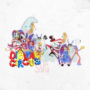 Paquete de imágenes PNG de circo digital increíble, circo digital, Pomni, Jax, Kaufmo PNG, circo digital increíble, descarga instantánea imprimible