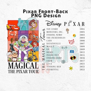 Pixa Best Day Ever Png, Toy Story Eras Tour PNG, Back Front Designs, Magical Tour Up, Monster Png, Magical Vacation Day Png, Cars Tour Png