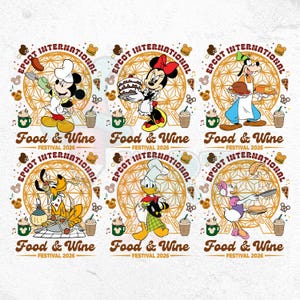 Mickey & Friends Food and Wine Festival 2026 PNG Bundle (Digital Download