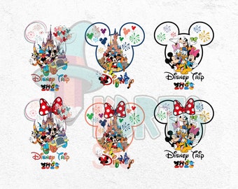 Family Vacation PNG Bundle, Vacay Castle, Family Trip Mickey Minnie World, Trip, Expo D23, 100th Years